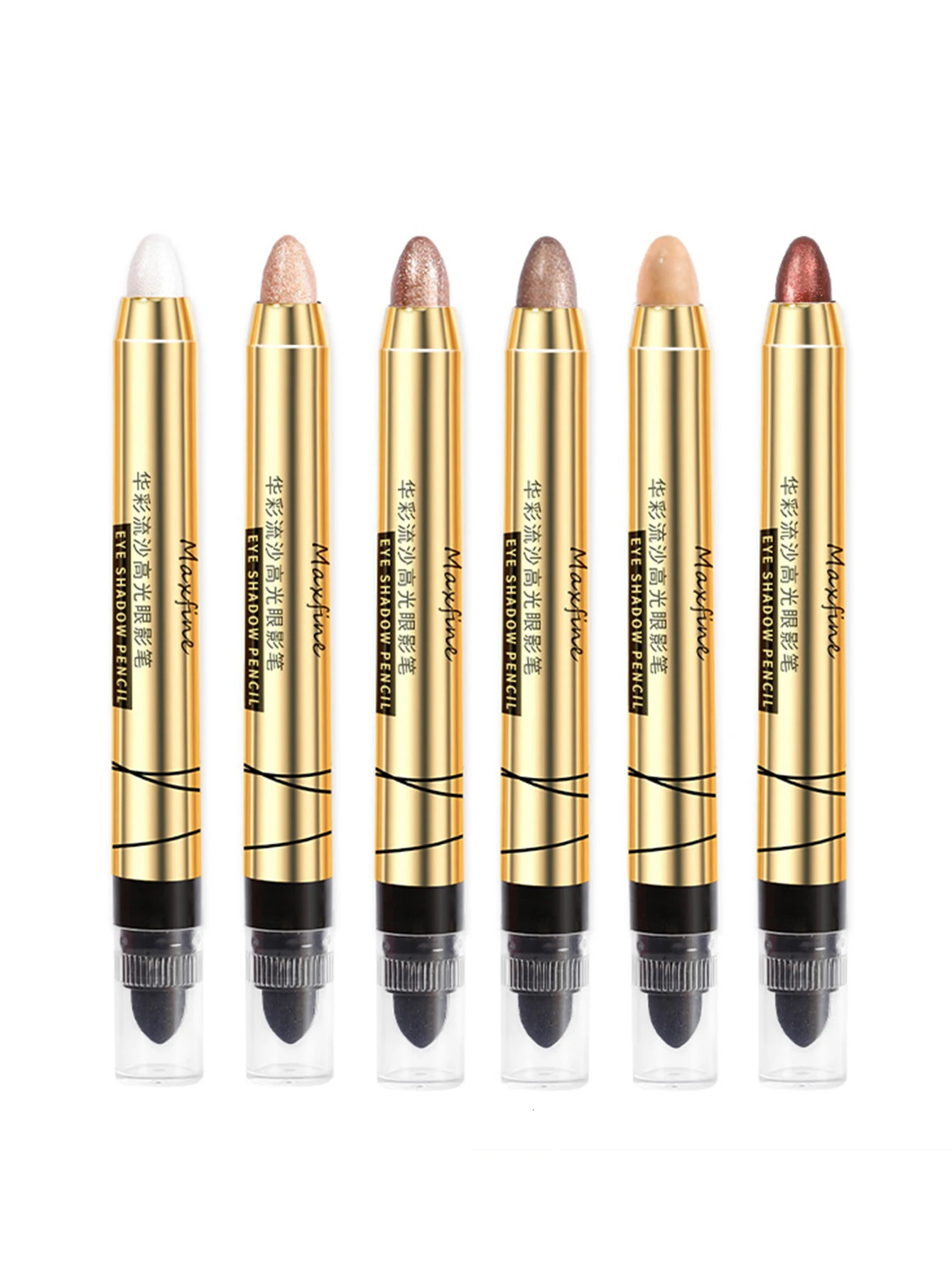 High Gloss Eyeshadow Pencil Double End Beads Bright Flash Eyeshadow Stick Anti Sweat Long Acting High Color Eyeshadow 240624