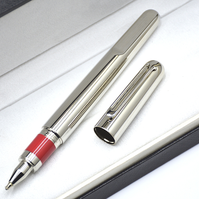 wholesale Limited Edition Magnetic Cap Rollerball Pen High Quality Silver & Gray Titanium Metal Business Office Writing Gel Pens As Gift