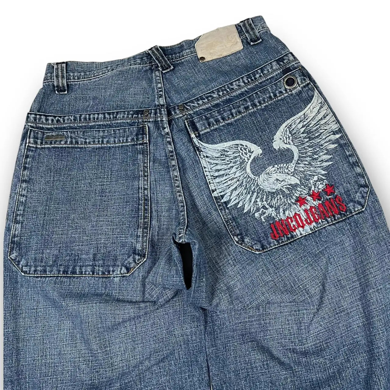 Y2k Streetwear JNCO Baggy Jeans Men High Quality Embroidered Vintage Jeans Women Hip Hop Goth Harajuku Casual Wide Leg Pants 2