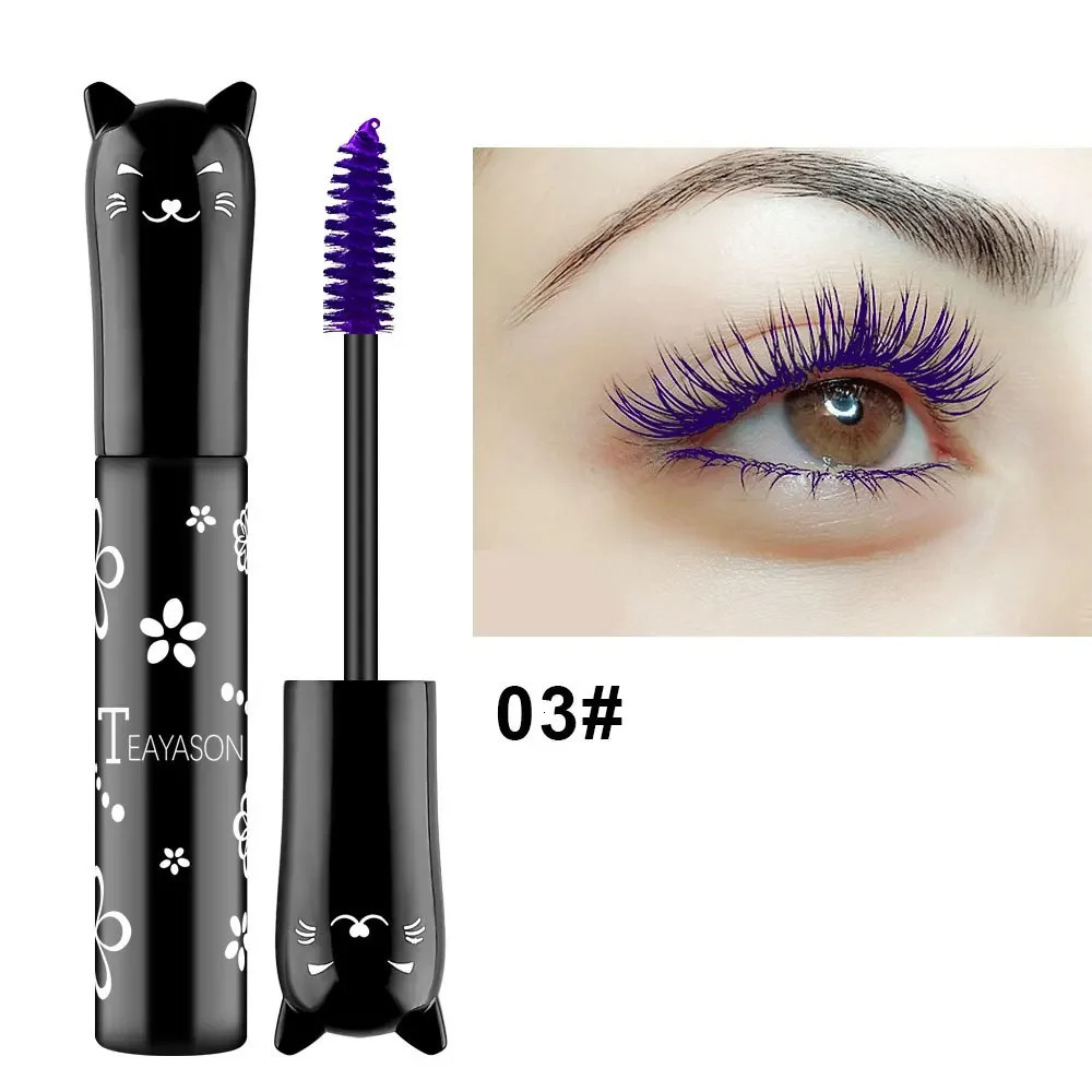 6 Color Waterproof Fast Drycara Mascara Curls Extension Non-smudge Mascara Blue Pink Purple Black White Coffee Ink Mascara 240625