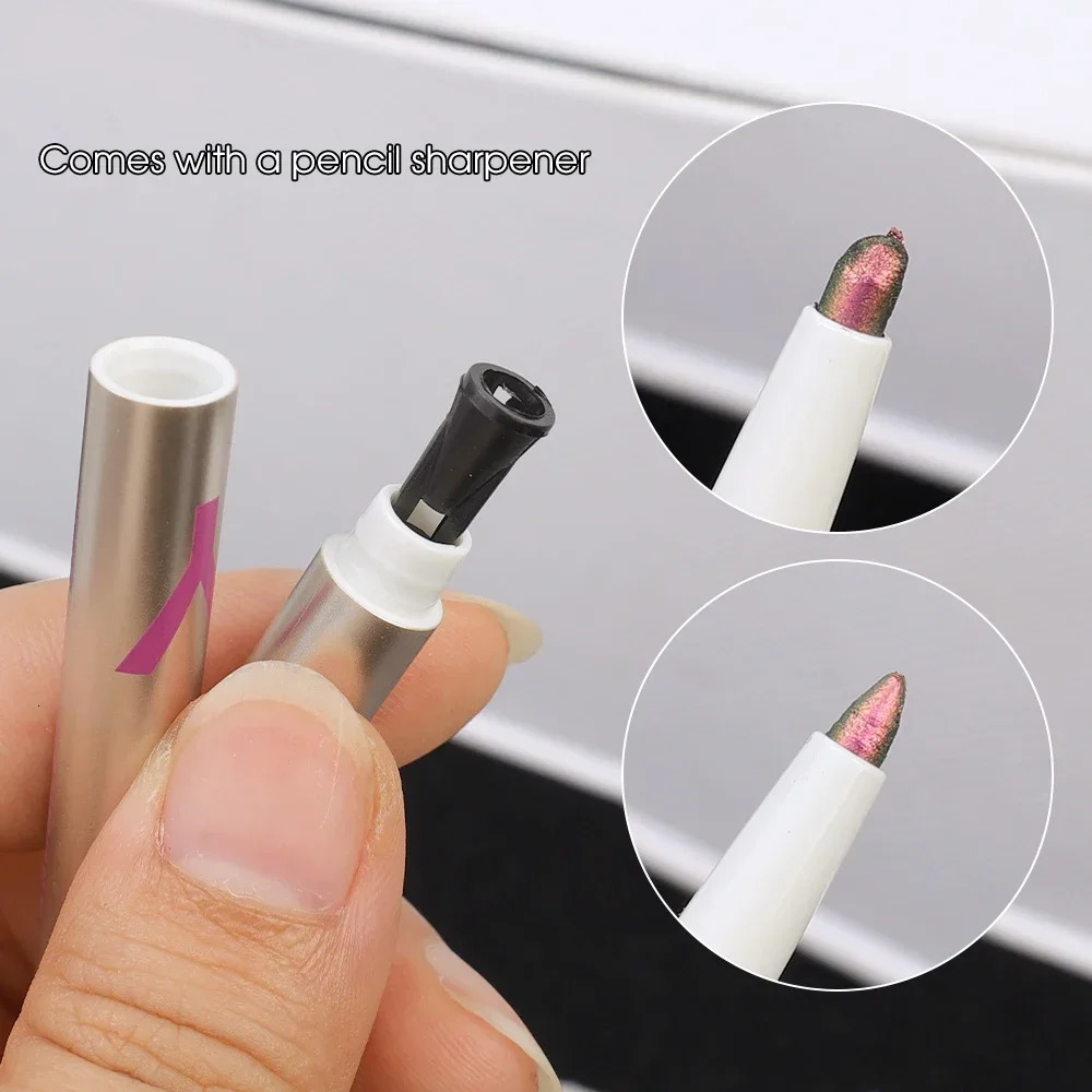 Glitter Metallic Eye Shadow Waterproof Shiny Chrome Eyeliner Pencil Pearl Green Gold Purple Lying Silkworm Pen Makeup Cosmetics 240624