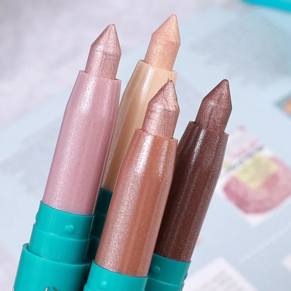 Highlighter Eyeshadow Pencil Waterproof Glitter Matte Nude Eye Shadow Makeup Pigment Pearlescent Lying Silkworm Eyeshadow Pen 240624