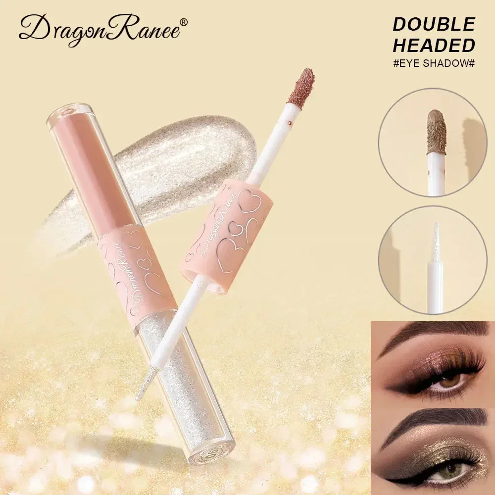 Matte Liquid Eyeshadow Shimmer Glitter Brighten Fine Glitter Low Saturation Double-headed Monochrome Nude Eyeshadow Beauty Tools 240624