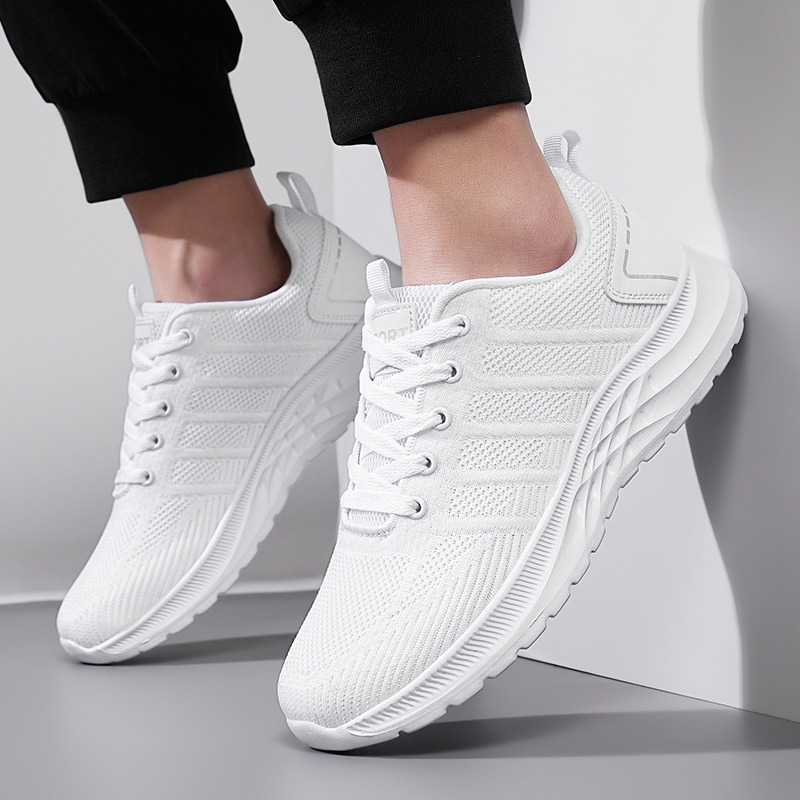 new 2024 Spring Summer Large Size Couple Fashion Shoes Casual Soft Sole Sports Shoes Breathable Single Flying Woven Running Mesh Shoes