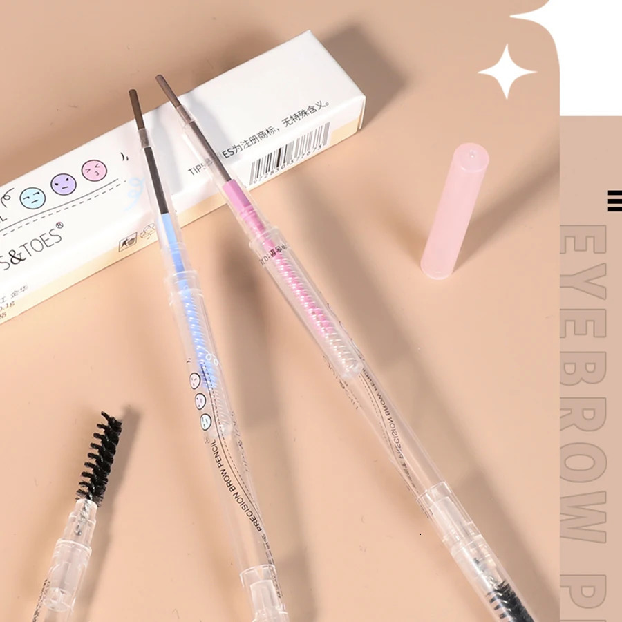 Double End Eyebrow Pencil With Brush Fine Nib A Multi Use Waterproof Is Not Easy To Take Off Makeup 240625