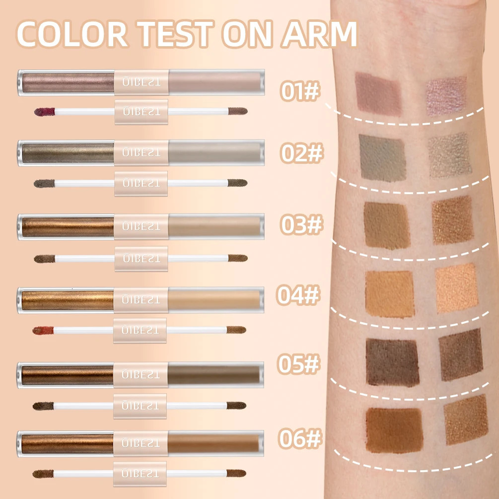 Double End Glitter Matte Eye shadow Stick Pencil Eyeshadow Makeup Waterproof Bicolor Shimmer Cosmetics Beauty Makeup Tool . 240624