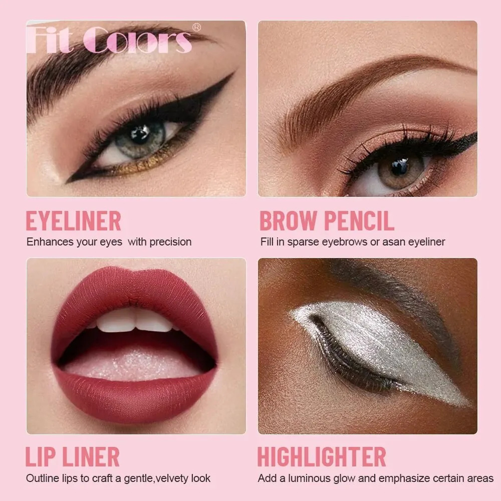 Four-in-One Multifunctional Makeup Pen Eyeliner Lip Liner Eyebrow Pencil Highlighter Eyeshadow Pen 4in1 240625