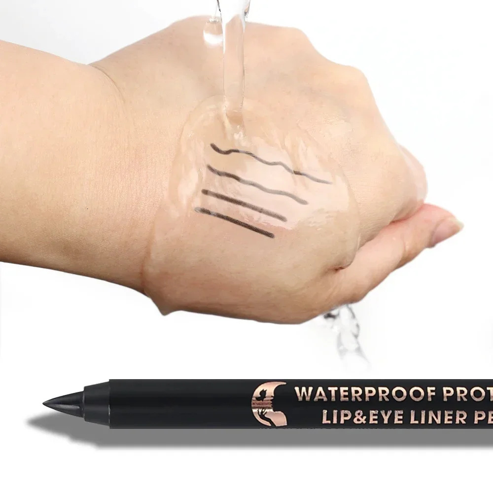 2 in 1 Matte Eyeliner Lip Liner Gel Pencil Waterproof Long-lasting Blue Black Brown Easy Wear Eyeliner Lip Liner Gel Pen Makeup 240625