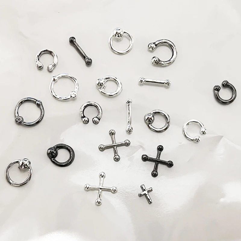 50 pieces of retro Japanese nail charm parts mixed style heart bow accessories nail tip materials DIY nail art decoration 240625