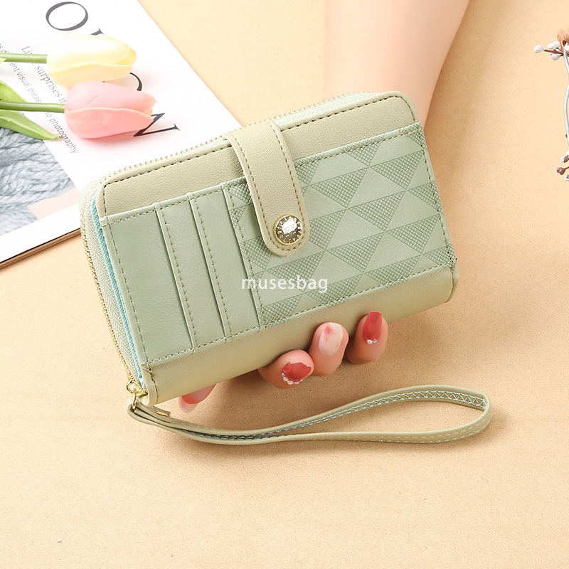 Fashionable women's designer new Korean lightweight and practical wallet short wallet leather jacket stylish and versatile large capacity change 