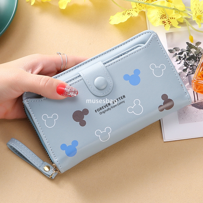 High quality women's fashionable ultra-thin multi-functional long card bag with multiple card slots Korean long zippered bank card case credit ca