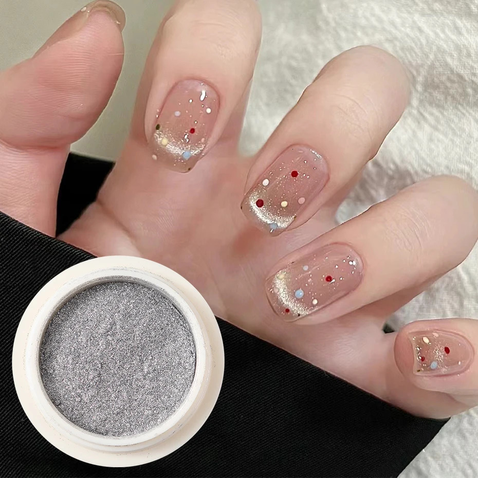 Moonlight Silver Cat Magnetic Nail Powder Clear Bright Mirror Chrome Pigment Dust Metallic Effect For Nail Manicure Decoration 240625