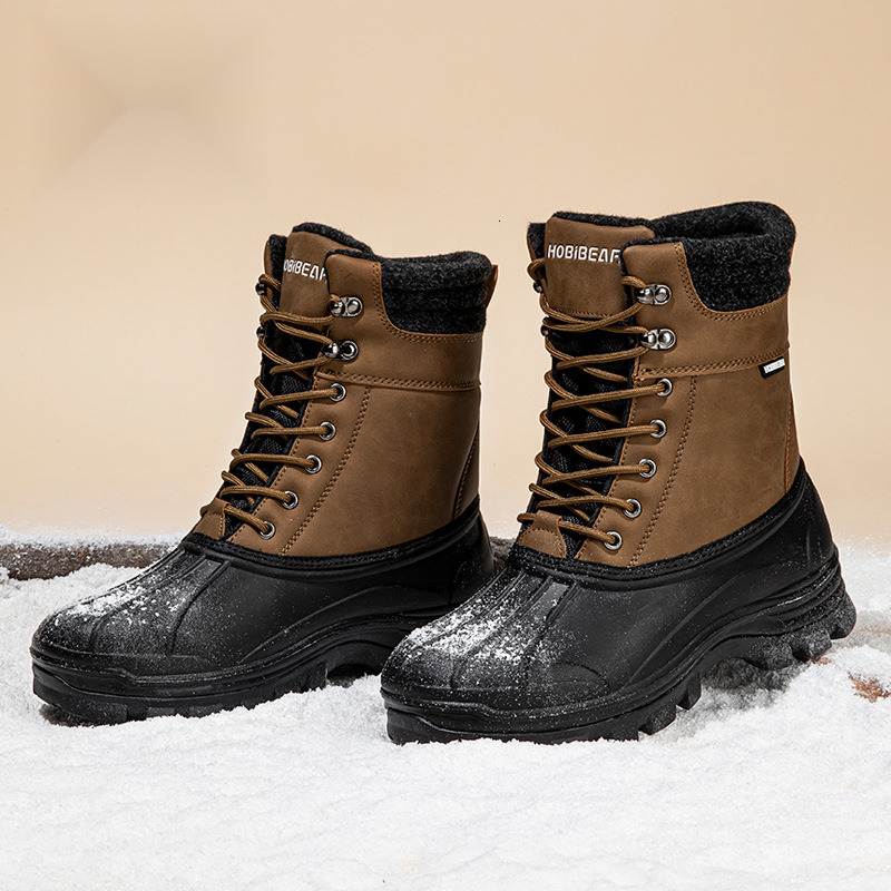 Snow Men S Boots Adult Winter Mid Barrel Work Shoes Cold Ski Warm Cotton Ddmysaturn