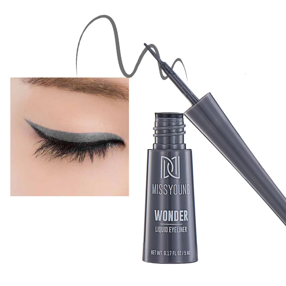 3-Color Matte Eyeliner In Grey Blue Black For Gray Look Waterproof Fade-Proof Formula Easy To Apply Brush Y2K Liquid Eyeliner 240626