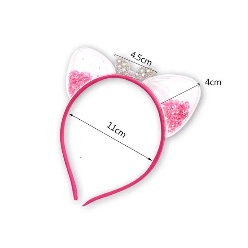 Girls Cute Shining Sequin Cat Ears Hairbands Sweet Ornament Headband Princess Gift Headwear Kids Fashion Hair Accessories 240625