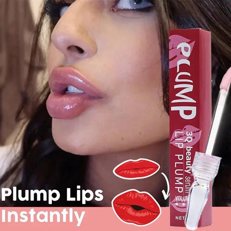 Instant Lip Plumping Gloss Reduce Fine Lines Plumper Serum Exfoliating Lasting Moisturizing Liquid Nourish Sexy Beauty Cosmetics 240626