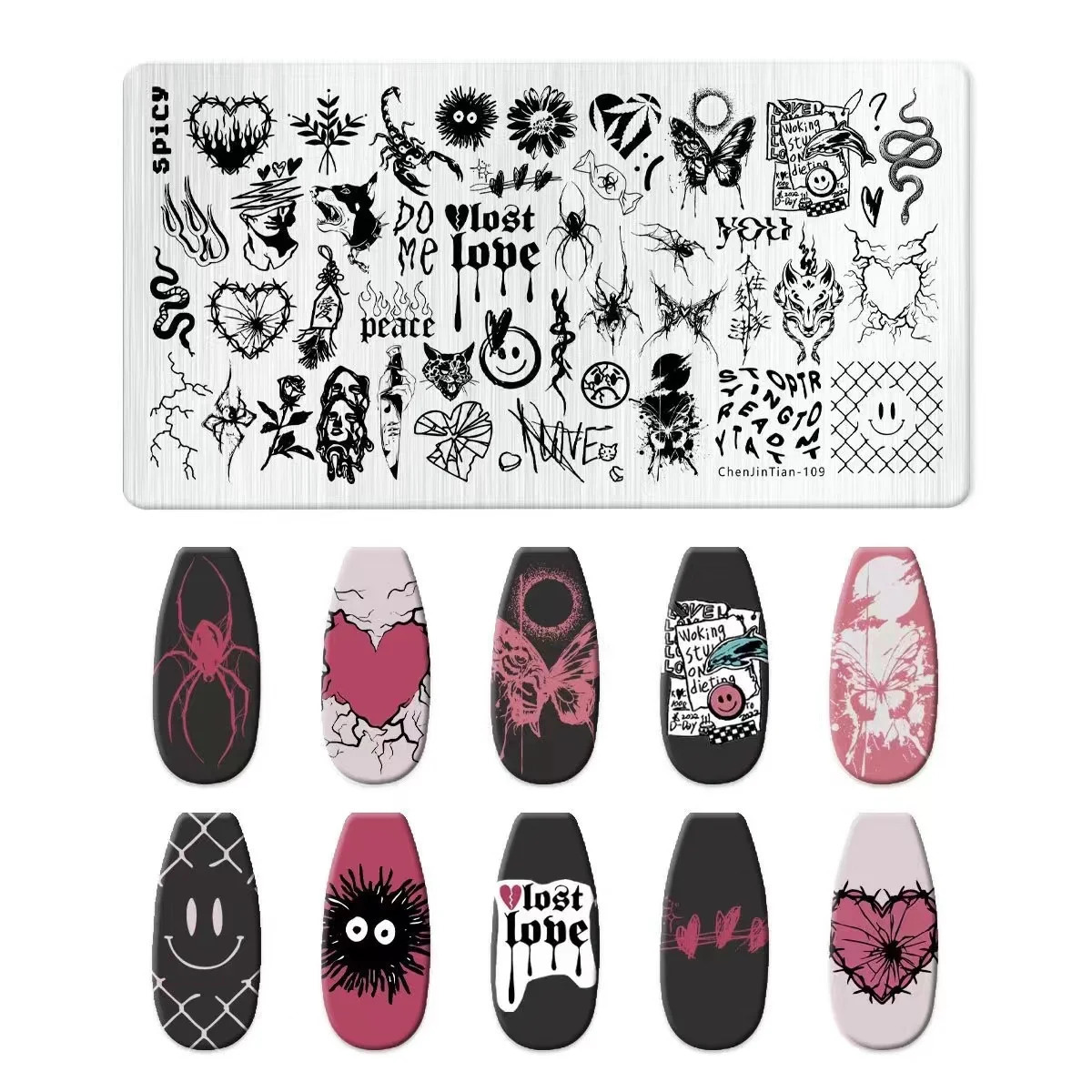 Vintage Moon Halloween Pattern Nail Stamping Board Leaf Image Stamping Printing Nail Art Template DIY Handmade Stamping Tool 240625