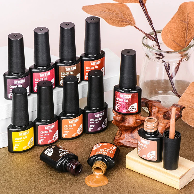 Mtssii 6ML coffee gel nail polish brown semi anent UV gel chocolate autumn winter soap nail art gel varnish 240625