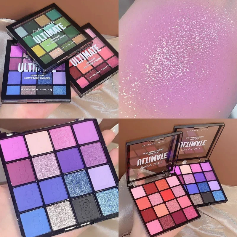 16 Colors Eyeshadow Palette Matte Glitter Pearlescent Powder Delicate Easy To Clear Shimmer Eye Shadow Green Spirit Make Up 240625