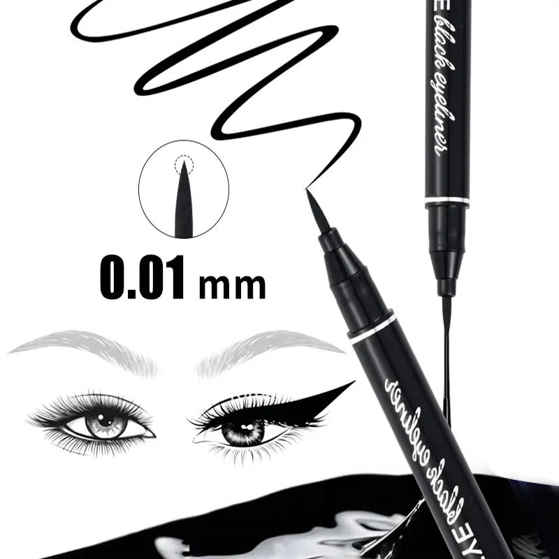 1/2/3pcs Eyeliner Black Liquid Eyeliner Pen Waterproof Fast Dry Sponge Head Eye Liner Pencil Makeup for Women Cosmetics 240625