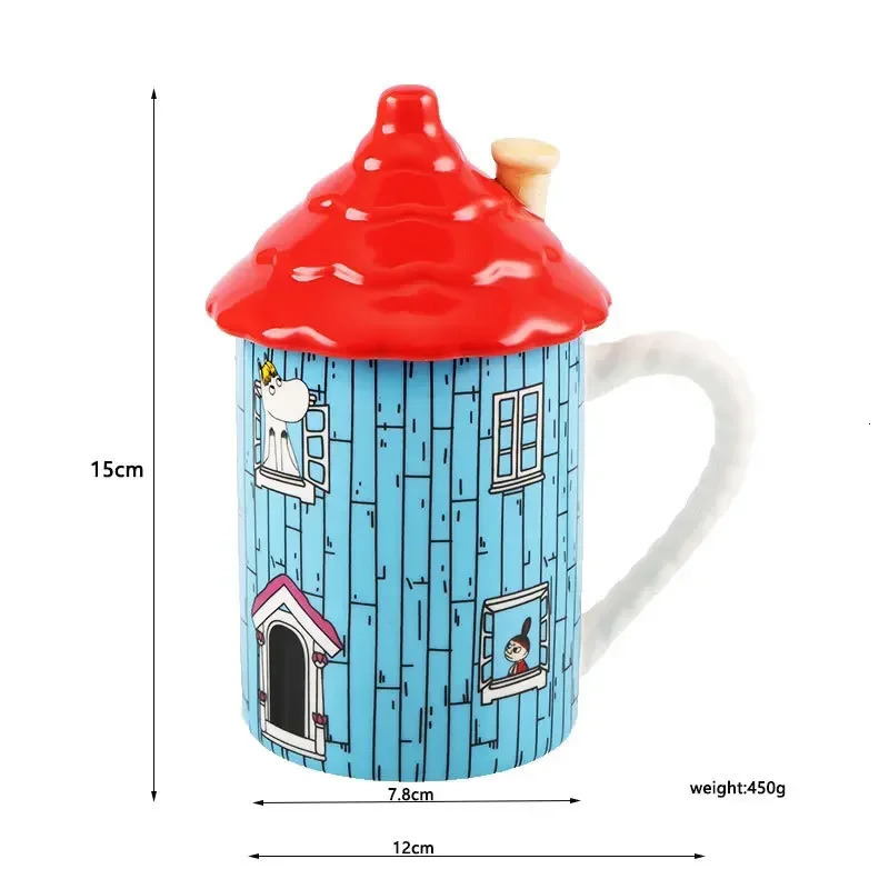 Northern Europe Moomins Kawaii Cute Cartoon Ceramic Cup Cartoon Fun House Creative Mug Cute Large Capacity Ceramic Household 240626