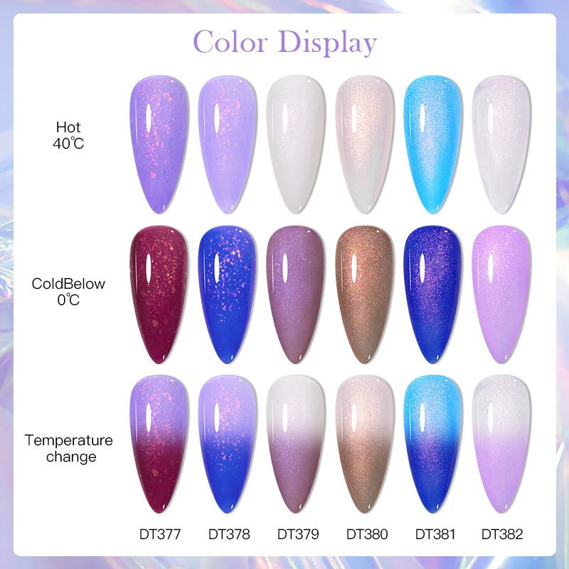 7ml aurora thermal gel nail polish purple naked flash temperature change semi anent nail art gel varnish 240625