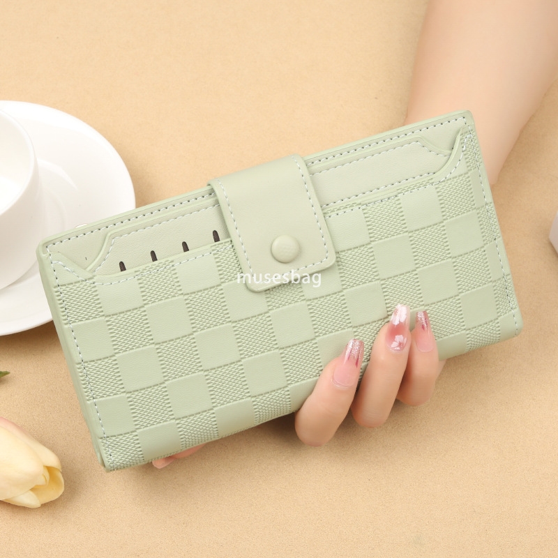 Fashionable women's designer high-end handbag wallet long Korean version with contrasting color patchwork zipper tassels practical high-capacity 