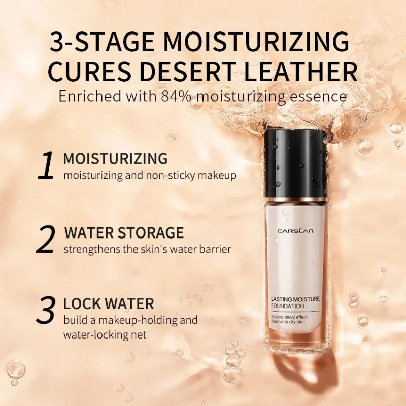 CARSLAN Long-lasting Moisture Matte Liquid Foundation Full Coverage Concealer Whitening Oil Control Korean Base Makeup Cosmetics 240624