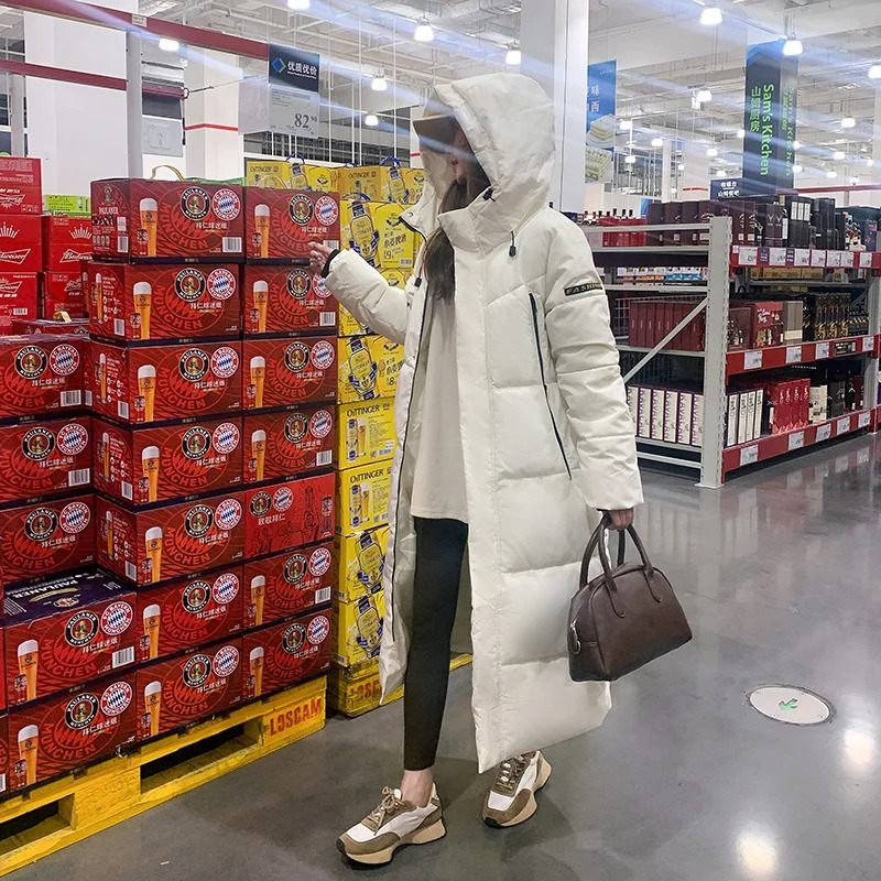 Down Cotton Women 2023 Winter New Korean Version of X-long Cotton-padded Women's Letter Thicker Lady Warm Parkas Jacket F6.26#89
