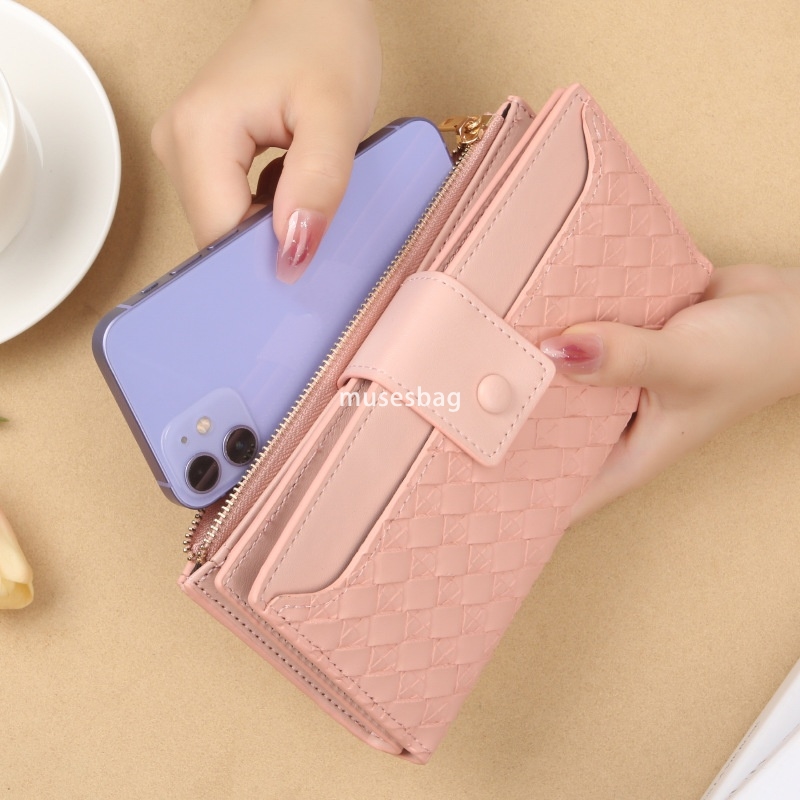 Fashionable Women's Designer New Classic Retro Wallet Long Zipper Woven Pattern Handheld Bag Practical Large Capacity Wallet with Multiple Card P