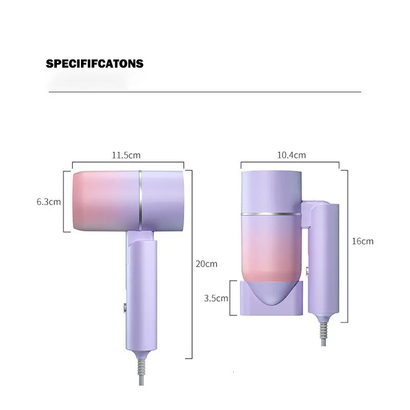 MIni Folding Hairdryer 220V-240V 750W with Carrying Bag Air Anion Hair Care for Home Travel Hair Dryer Dormitory Blow Drier 240625