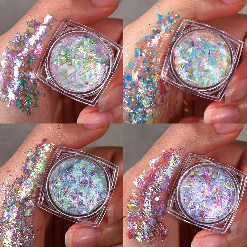 1 Box Chameleon Nail Glitter Flakes Irregular Sparkly Gradient Sequins Powder Aluminum Foils Gel Polish Nail Manicure Decoration 240625