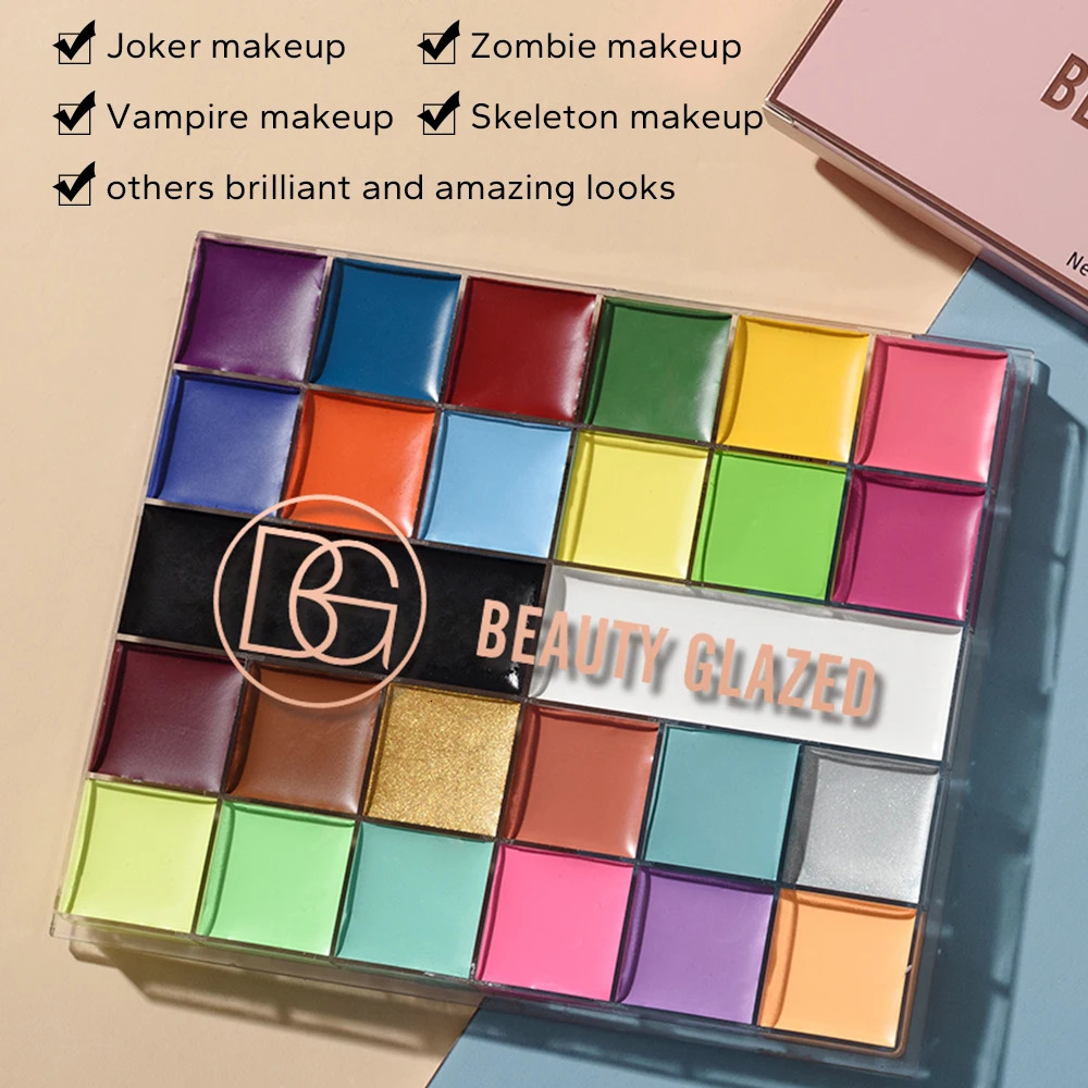 Beauty Glazed 26 Colors Makeup Face Body Paint Oil Palette Professional Body Art Party Fancy Dress Tattoo Face Painting Kit 240626