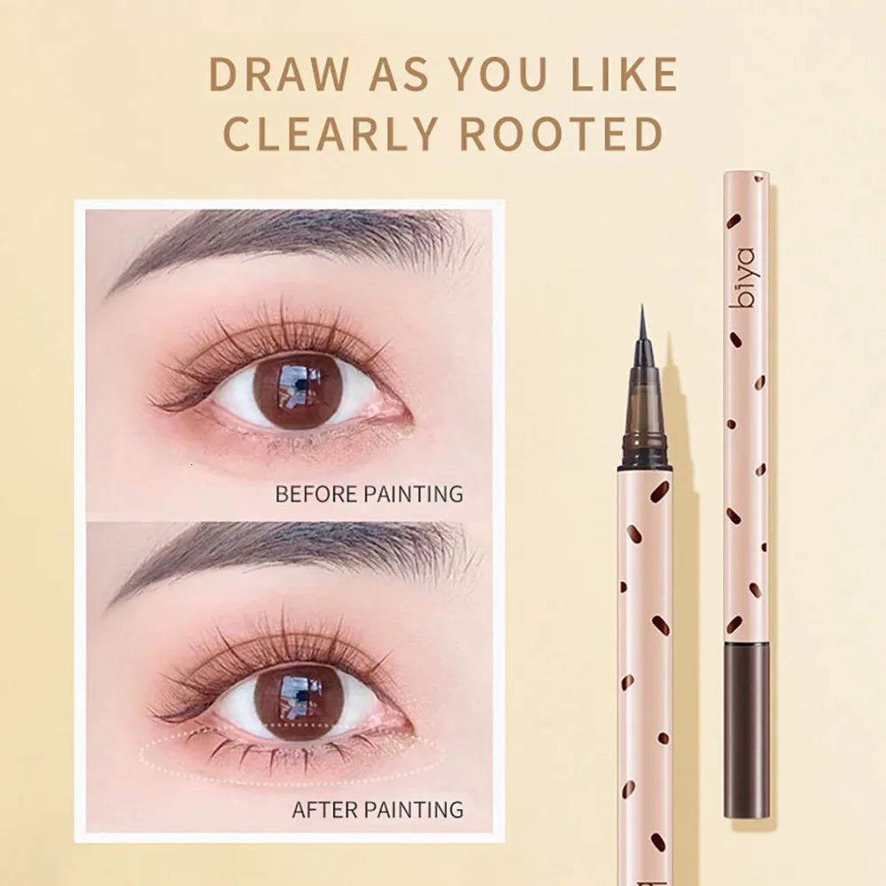 Eyelash Pencil Long Lasting Waterproof Perspirant Resistant Fine Head Non Smudging Eyelash Laying Silkworm Liquid Eyeliner 240625