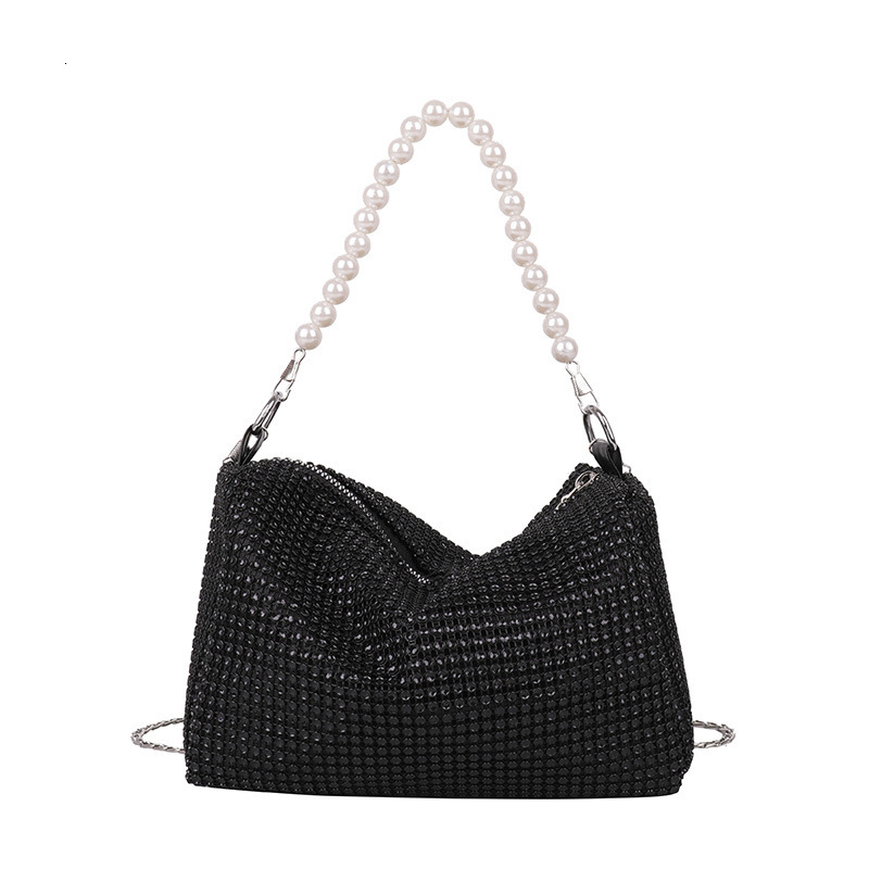 French Girl Evening Fashion Ladies Crossbody Crushed Diamonds Chain Women's Bag Pearl Shoulder Strap H6.26#12.5 ddmy 3e67