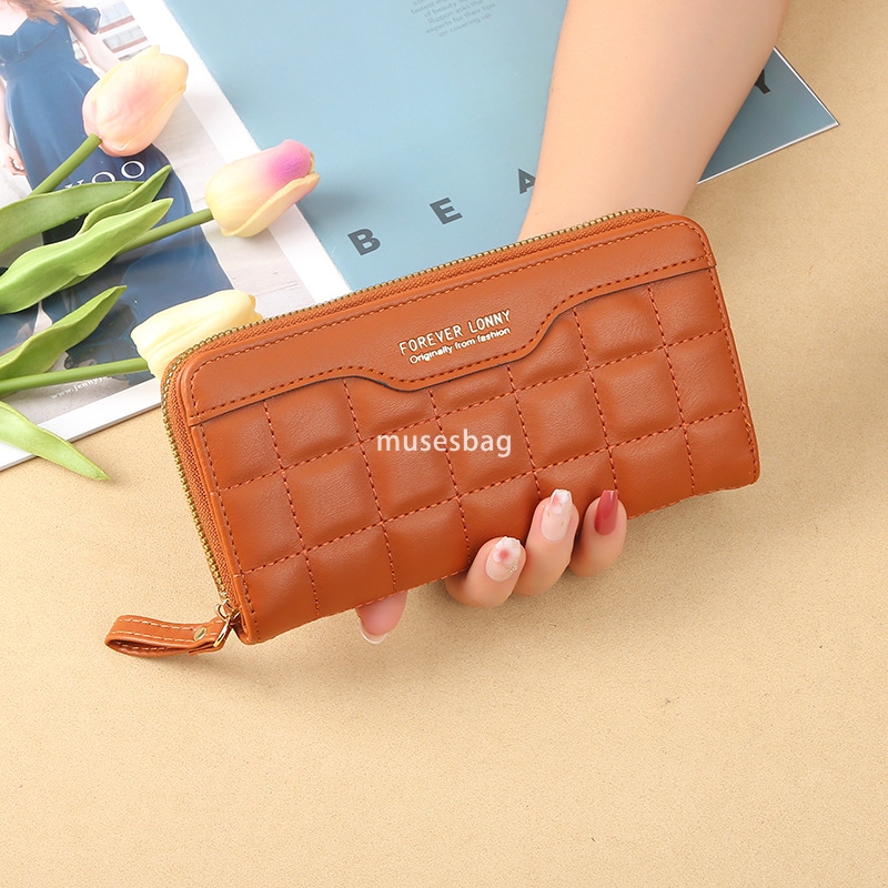 Fashionable women's high-quality wallet long new Korean version trendy and cute simple and fresh student three fold multifunctional zipper leathe