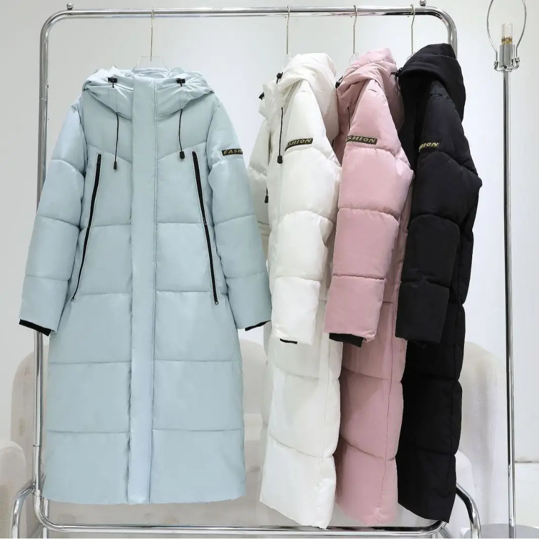 Down Cotton Women 2023 Winter New Korean Version of X-long Cotton-padded Women's Letter Thicker Lady Warm Parkas Jacket F6.26#89