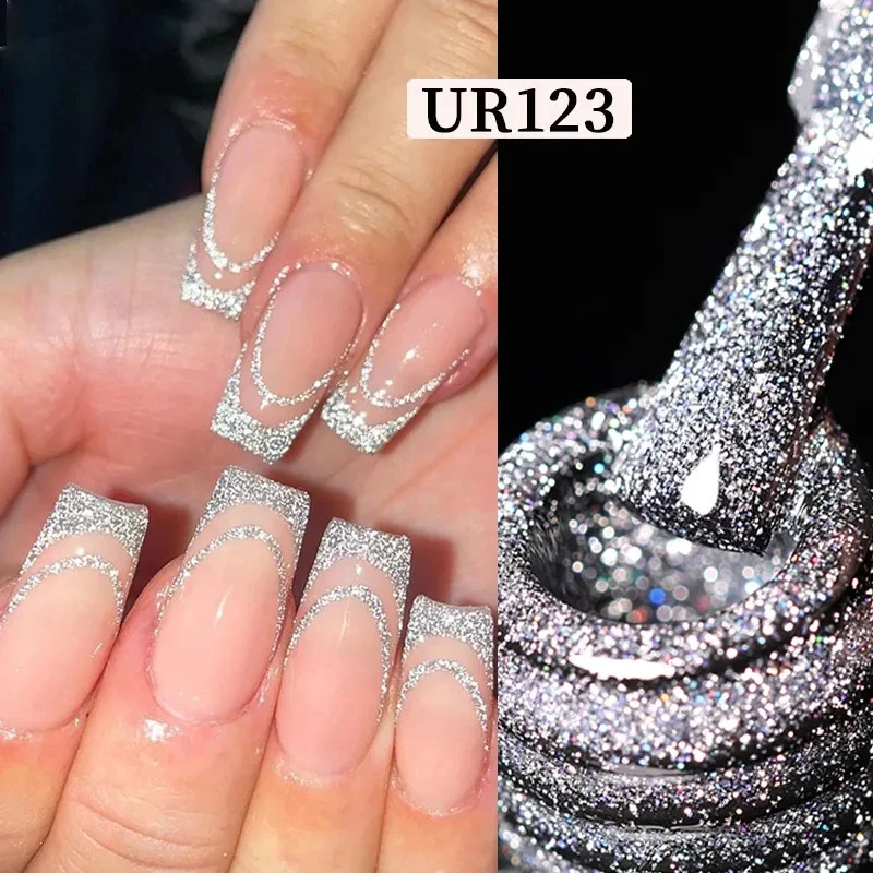 UR SUGAR 7.5ml reflective glitter gel nail polish winter color glitter sequins soap UV LED varnish nail art decoration 240625