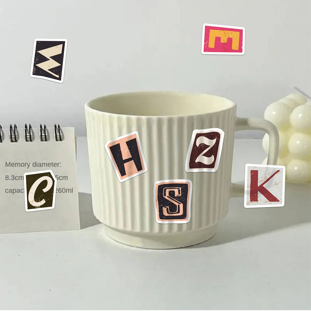 pieces of vintage colored English letter stickers for Etori Life DIY decoration student stationery diary diary stickers 240625