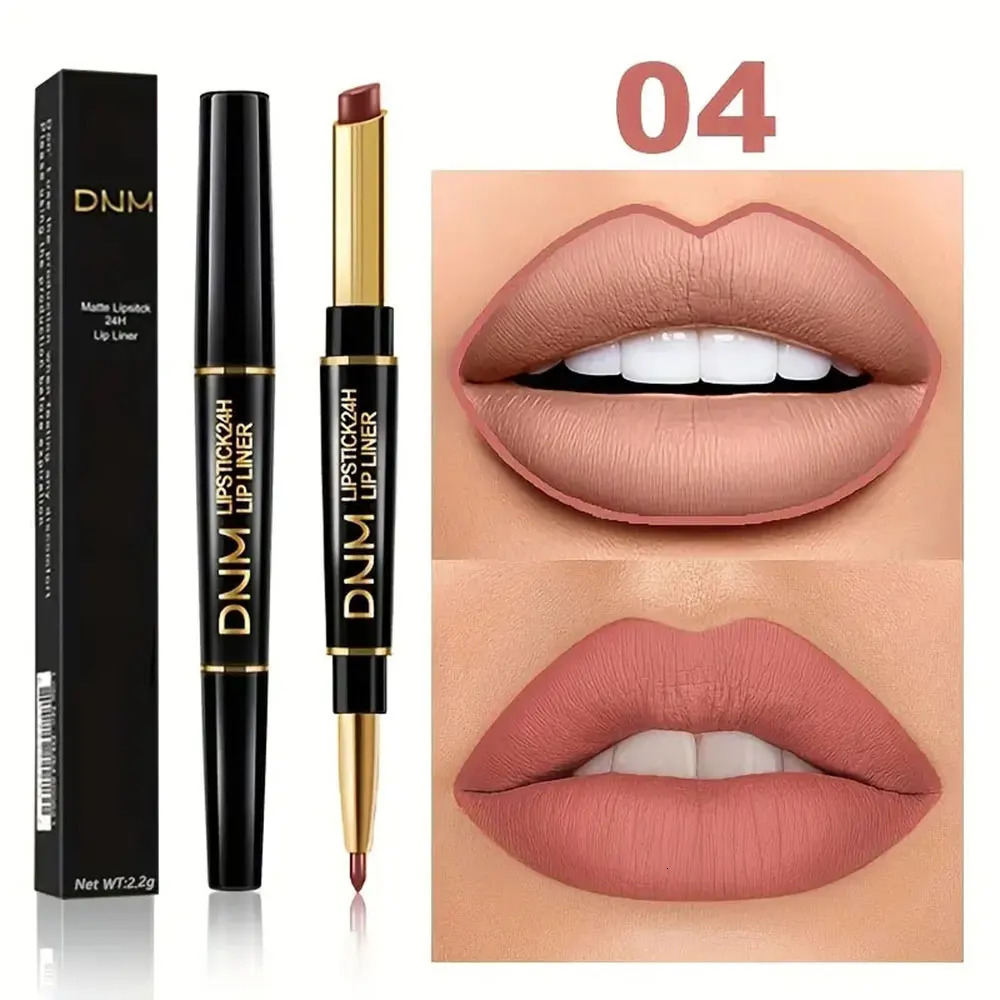 Double-ended Non-stick Cup Long Lasting Lipstick Lip Liner High Pigmented Waterproof Valentines Day Gifts 240625