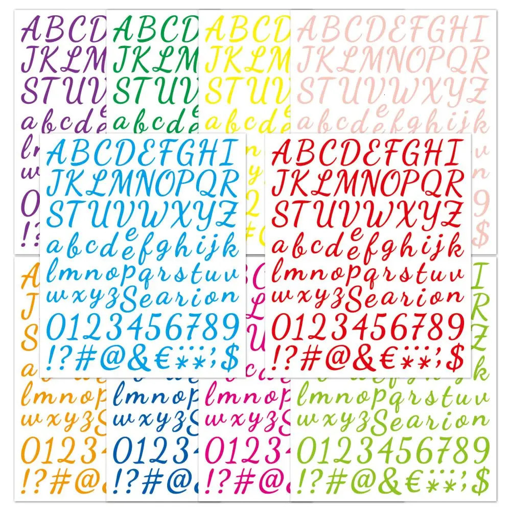 2PCS 26 bet A-Z Planner Sticker Waterproof Colorful Creative DIY Handwritten Form Digital Sticker Childrens Cup Laptop 240625