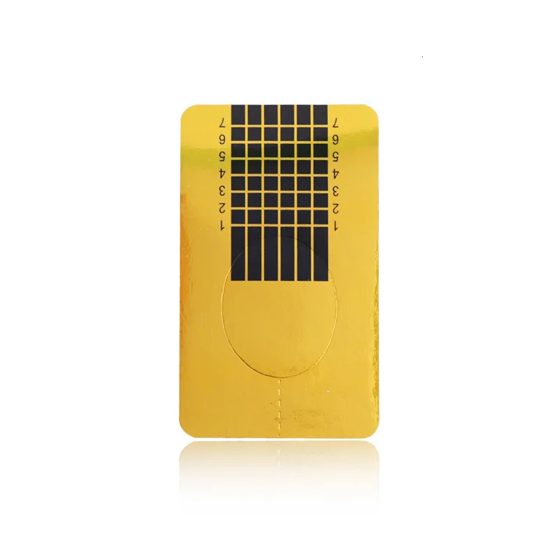 500pcs Professional Acrylic Curve Nails Gel Nail Extension Nail Art Guide Form Gold 240625