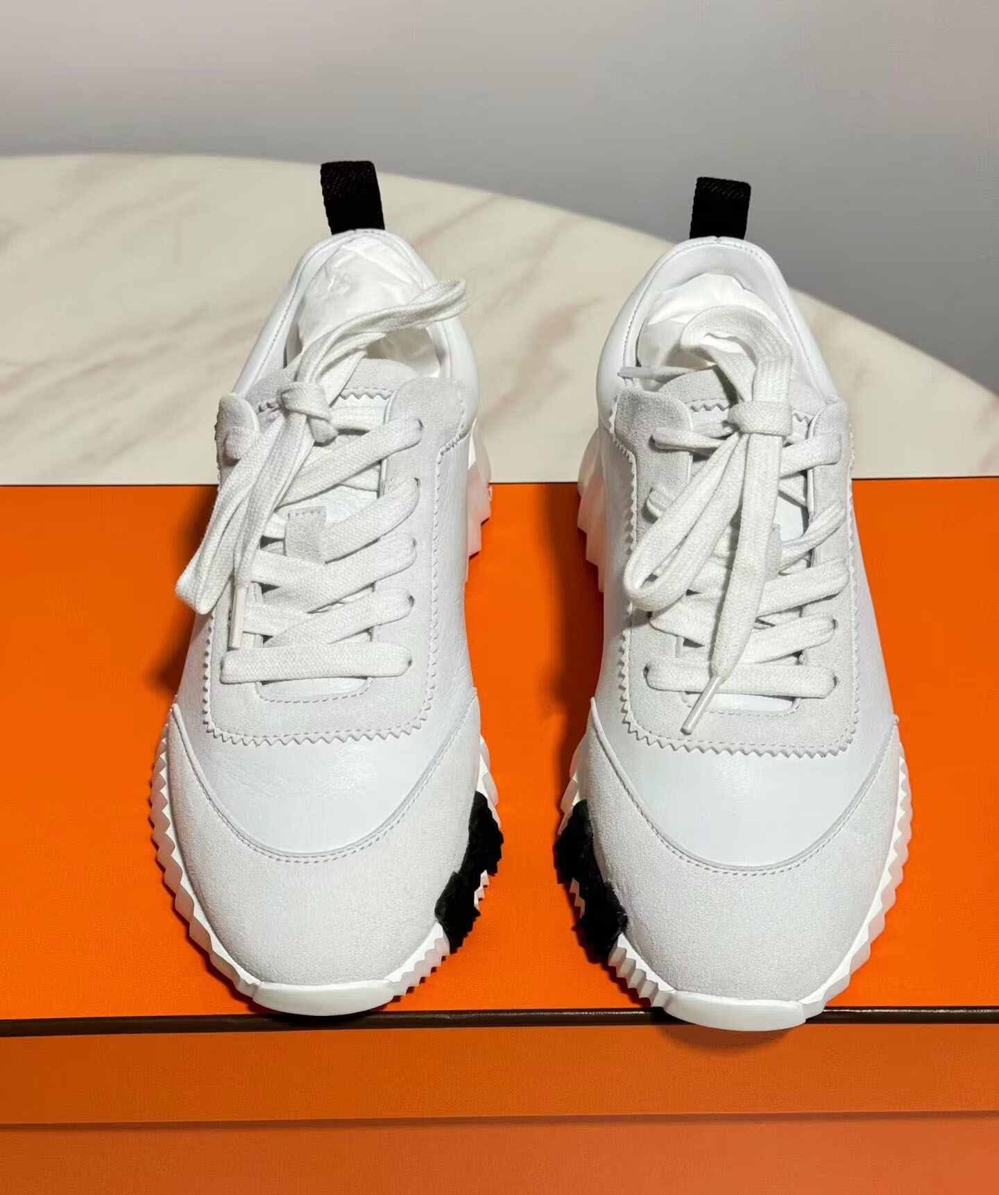 Bouncing Sneaker Luxury Designer White Leather Casual Shoes Trainers Breathable Patchwork Runner Mens Bounce Sneaker Women Sneaker Non-Slip Rubber Flat Trainers
