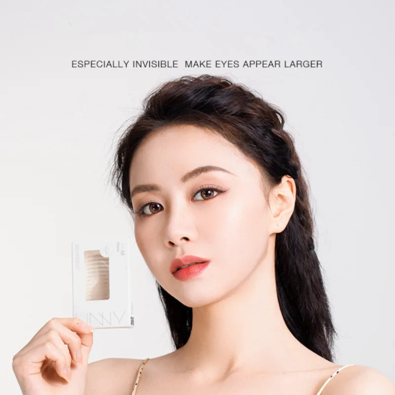 U N Y Eyelid Tape Sticker Invisible Double Fold Eyelid Paste Beige Stripe Self-adhesive Natural Eye Tape Makeup Tool 240626