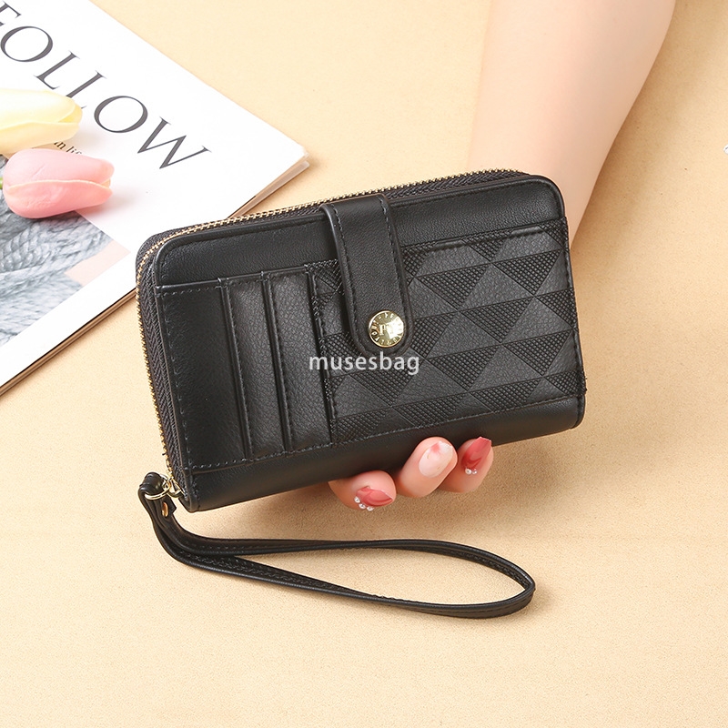 Fashionable women's designer new Korean lightweight and practical wallet short wallet leather jacket stylish and versatile large capacity change 