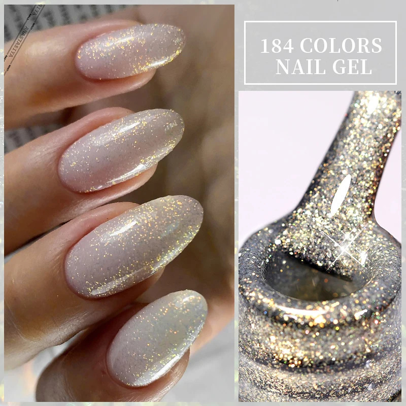 LILYCUTE 7ml Glitter Aurora gel nail polish Summer Gold Sequins Ergonomic Semi anent Soap Nail Art gel Clearcoat 240625