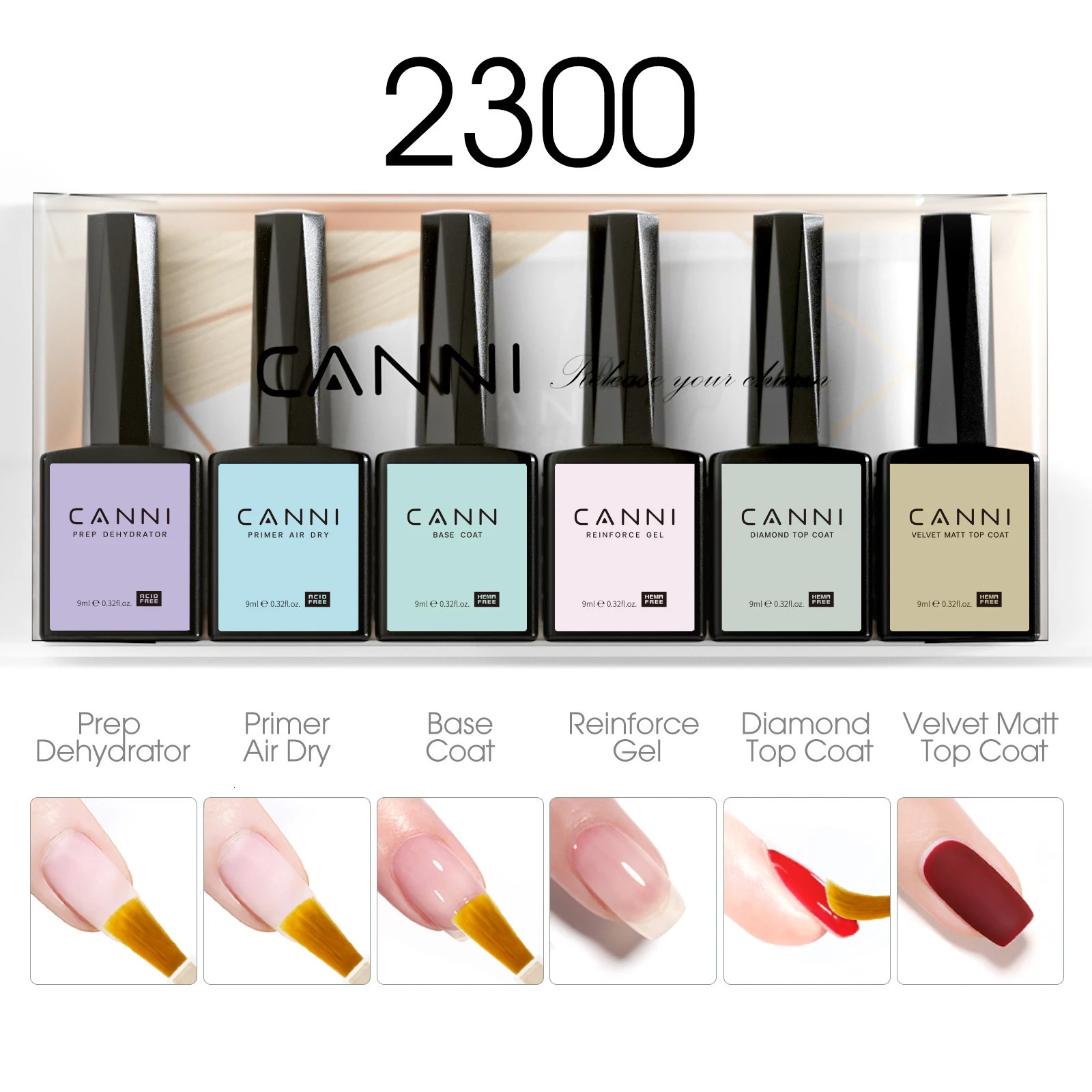 CANNI gel nail polish VIP kit gorgeous full-color HEMA bubble free UV LED semi anent gel varnish winter nails 240625