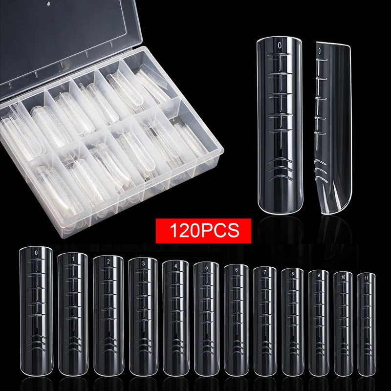 120Pcs Dual Forms Finger Top Forms For False Nail Art Tips Upper Form For Poly Nail Gel Extension Building Mold Nail Forms 240625