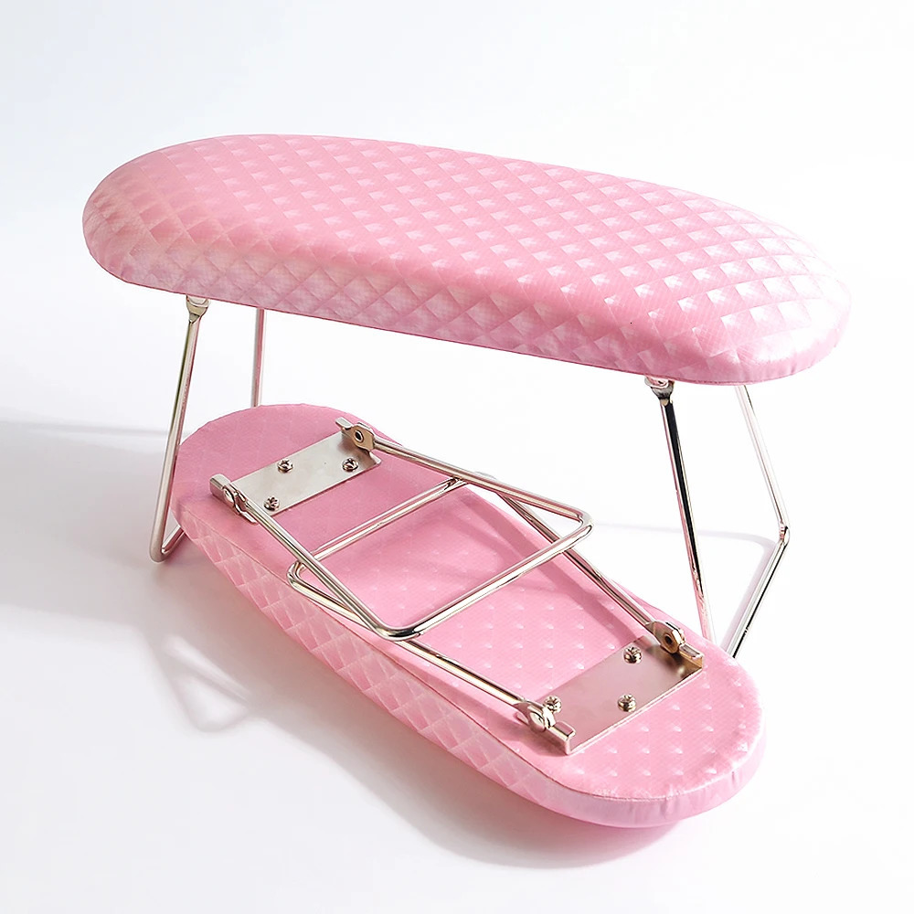 PinkWhite Plaid Waterproof Leather Hand Pillow Arm Rest Cushion Nail Art Wrist Support Pad Soft Pillow Stand for Manicure Salon 240625