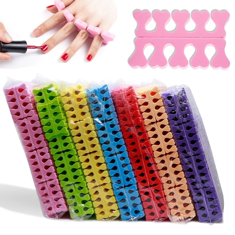 50100200Pcs Soft Nail Art Toe Separators Fingers Foots Sponge UV Gel Polish Beauty Tools Manicure Pedicure Pack Nail Kits 240625